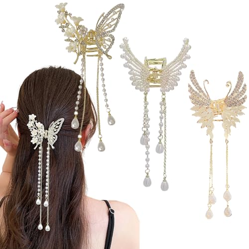 WhaleO Paquete de 3 Pinzas Pelo Mujer Pinza Pelo Mujer Pinzas para el Pelo Hair Clips Pinzas Pelo Pequeñas Pinzas Metálicas Antideslizantes Accesorios para el Cabello de Moda para Mujeres Niñas