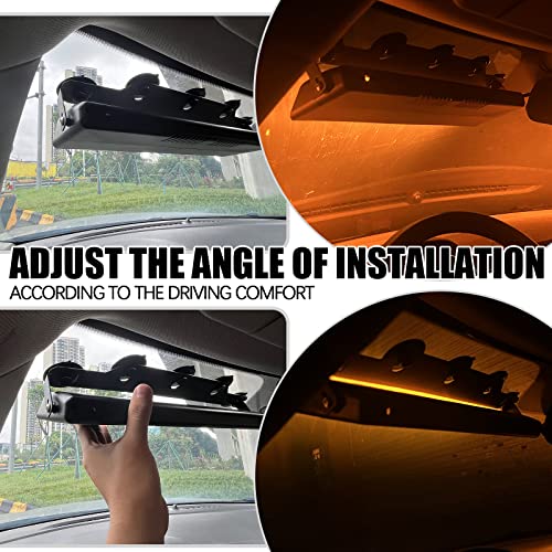 WINECO Amber Emergency Dash Strobe Lights Safety Flashing Warning w/Digital Display Controller Interior Front/Rear Windshield Deck Split Light Bar for Construction Vehicles Trucks 2x14 inch by WINECO - Image 4