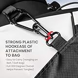 Golf Pouch Bag Ball Holder Valuable for Men Women,Golf Storage Zipper Handbag Pocket with Gear Clip Hook to Attach Bag Lightweight Portable Accessories Color Green Grey Blue (Grey) - Image 5