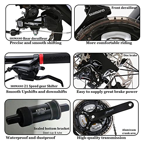 Eurobike S7 Full Suspension Mountain Bike,Mountain Bike 27.5 Inch,21 Speeds Mountain Bicycle For Men And Women,Dual Disc Brake Adult Bike Blackorange #TOP6