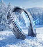 Ventilador de Cuello Portatil con 2 Hielo Placas de Refrigeración, Ventilador Cuello Silencioso Aire Acondicionado Portátil, 4000mAh USB Recargable,Portable Neck Fan Regalos para Oficina Viaje Mujere