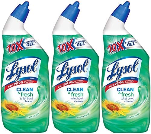 Lysol Power & fresh Toilet Bowl Cleaner, Forest Rain scent, 72 Fl. Oz, Pack of 3