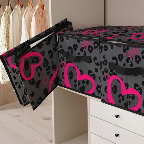 Image of Stackable Clothes Storage Bins with Lids 3 Pack | Closet Organizers Fabric Box for Home and Office,Blanket Clothes Organizers,Under Bed Storage Containers