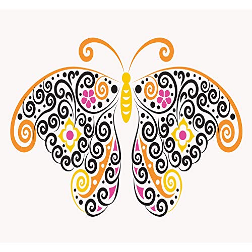Affiche dessin de papillon arabesque pour raviver un grand mur blanc sans relief