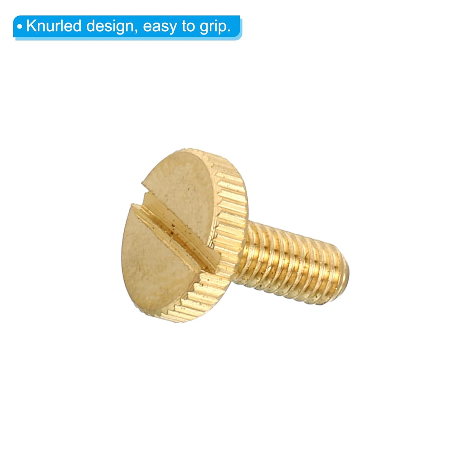 PATIKIL M4x12mm Knurled Thumb Screws, 20 Pack Flat Tip Brass Bolts Grip Knobs Fasteners with Straight Shoulders for Lighting Furniture Electronic Mechanical