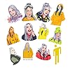 Laptop Stickers of Singer Billie Eilish, 53pcs Waterproof Vinyl Decals for Hydro Flask Guitar Notebook Luggage Travel Case Motorcycle Bumper Bike Pop Music Super Star Graffiti Sticker Patches for Fans #3