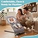 Bouncer Cover Compatible with Baby Delight, Fabric Seat for Bouncer, Soft and Breathable Mesh Inset, with 3-Point Safety Harness, Easy to Install, Machine Washable Replacement Cover, Grey