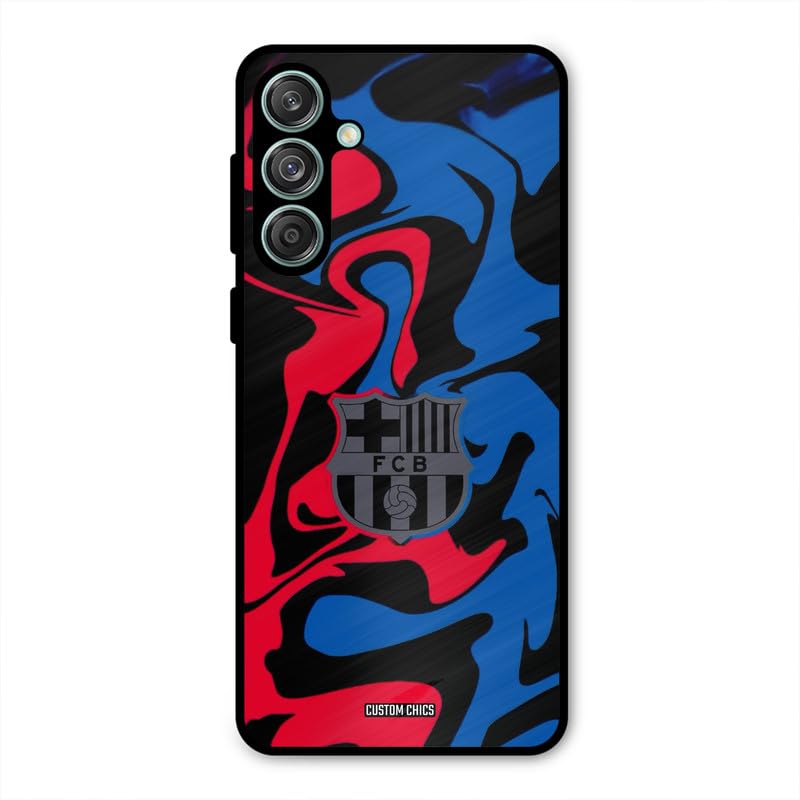 Image of PrintShield FC Barcelona Comic Back Cover for Samsung Galaxy F55, Shockproof Printed Phone Case with Soft TPU Sides & Anti-Slip Grip