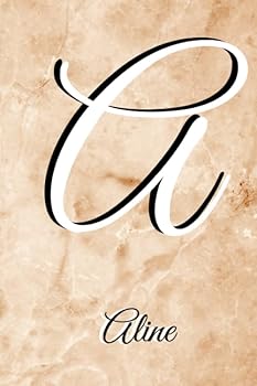 Aline : Notebook Litter a Personalised Marble Initial with Name Journal Diary Lined for Women or Girls. Best Practical a Gift