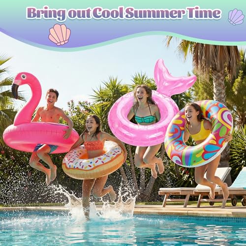 MoKo Pool Floats, Mermaid Inflatable Swim Tubes Floaties