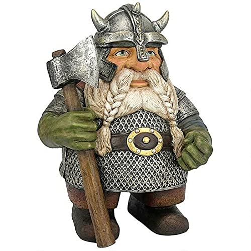 Viking Victor Norse Dwarf Gnome Statue, Resin Craft Statue Sculpture, Viking Gnome Courtyard Sculpture For Home Garden Yard Lawn, Garden Gnome Ornaments Outdoor Best Gift (4.16")