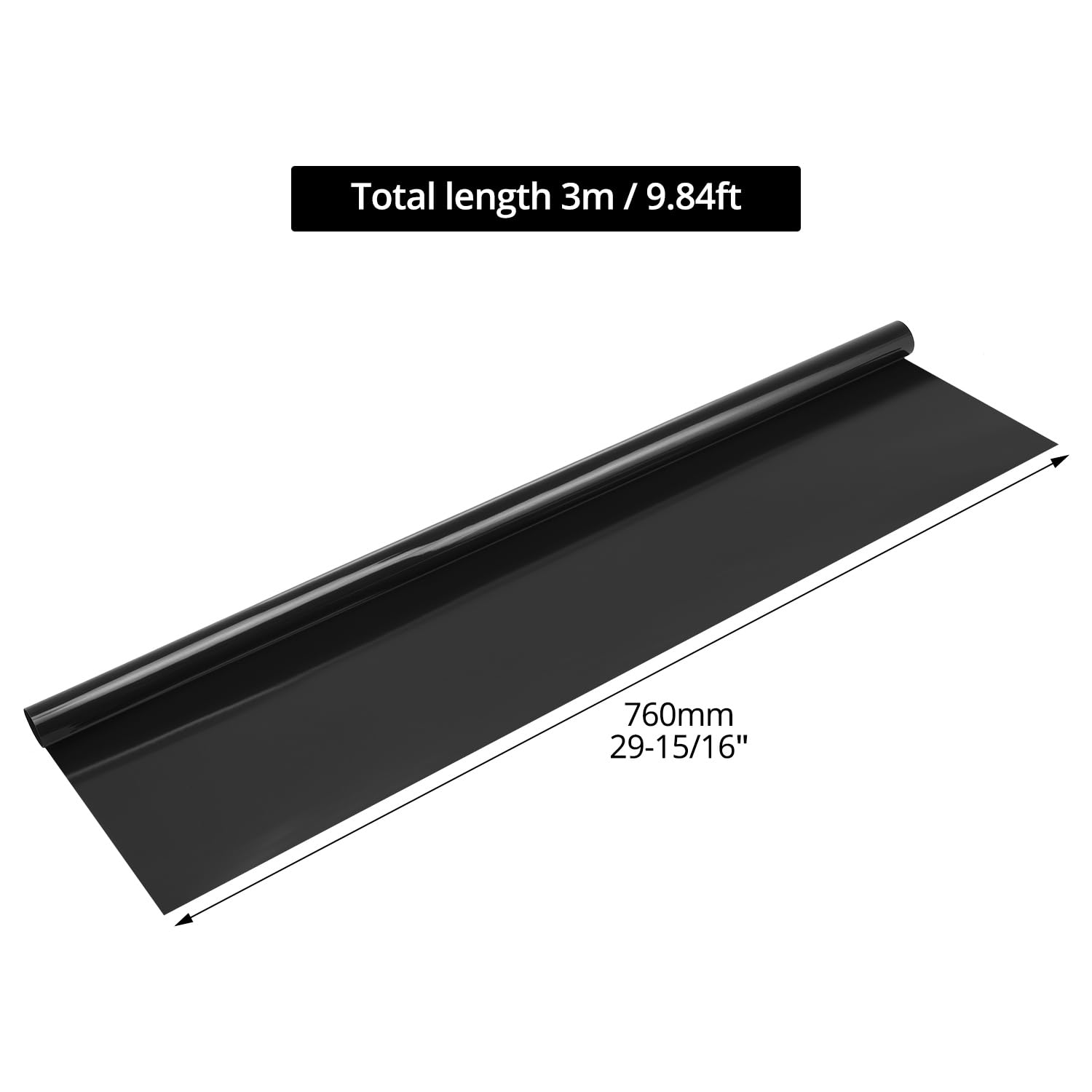QWORK® 76 cm x 3 m Film teinté pour fenêtres Voiture, 5% VLT, Film vitre teintée Voiture, pour Voitures et bâtiments