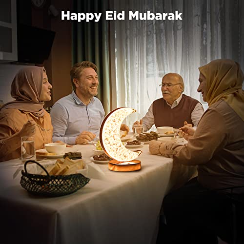 Supbri Crystal Moon Table Lamp, Touch Control Table Lamp For Bedroom With 3 Colors Changing, Stepless Dimmable Nightstand Lamp For Living Room Ramadan Decorations #TOP3