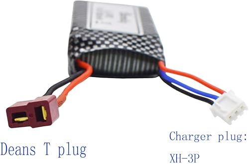 Miniatura 5 de Blomiky 1 paquete de 11.84 Wh 7.4 V 1600 mAh T conector de batería Li-Po y cable USB para 9125 1/10 escala 4X4 48KMH 4X4 Fast RC Truck Cars 25-DJ02
