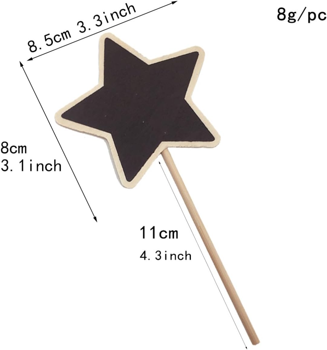 Mini Chalkboard Signs and Christmas Five-Pointed Star Wooden 20pcs Creative Black Board Easy to Carry Decorative Message for Garden Flower Labels and Flower Plant Tags for Crafts