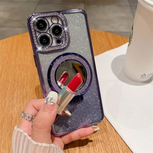 Coque magnétique en diamant de luxe iPhone 11 violette brillante ENILSA