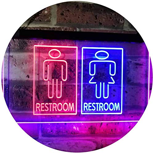 ADVPRO Restroom Male Female Boy Girl Toilet Dual Color LED Neon Sign Red & Blue 300 x 210mm st6s32-i3029-rb โ image 1