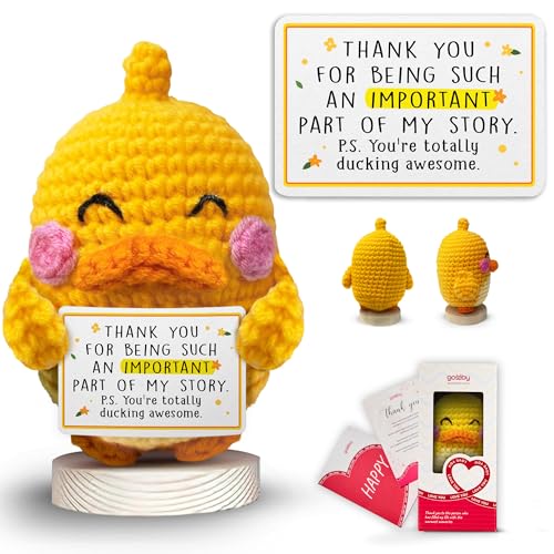 Gossby Inspirational Gift for Women - Handmade Positive Duck Crochet - Thank You for Being an Important Part - Christmas, Birthday, Appreciation Thank You Gift Coworker, Sister, Friend, Teacher