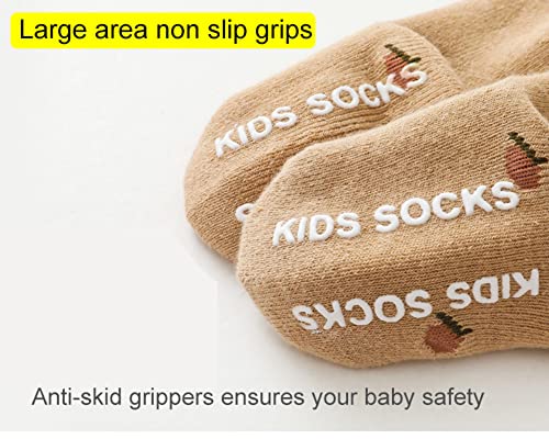 Baby Non-skid Socks Toddler Socks Warm Thick Anti Skid Slipper Crew Socks for Girls Boys Newborn Infant 5 Pairs3