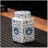 Tarro de té de cerámica con tapa, café