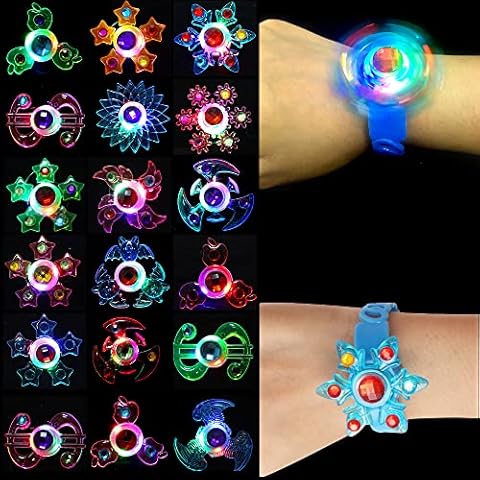 ONESING 18 Pack Light Up Party Favors, LED Bracelets Glow in The Dark Birthday Party Favors Return Gifts for Kids Classroom Tag Flashing Neon Halloween Supplies Easter Independence Day Random Cover