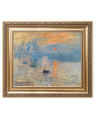 DECORARTS Claude Monet Wall Art Framed, Impression Sunrise, 26x22''