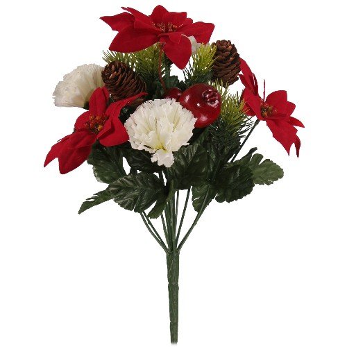 Mazzo di fiori artificiale con stelle di Natale