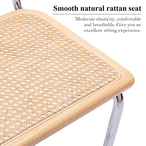 Jirain 24.3" Rattan Counter Stools Set Of 2, Counter Height Bar Stools, Mid Century Modern Bar Stool With Cane Backrest & Seat, Armless Bar Chairs With Metal Legs For Kitchen Counter #TOP4