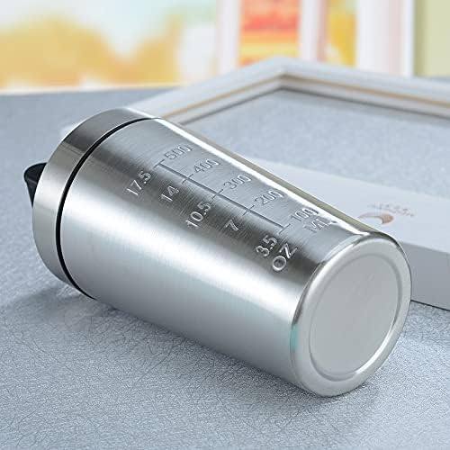 25-Ounce Stainless Steel Protein Shaker with Mixing Ball Wire Whisk, 25oz Mixing Bottle with Stainless Steel Mixer Ball Wire Whisk and Filter, Protein Shaker Shake Blender Ball