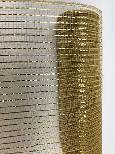 Floral Supply Online - 10 Inch X 30 Feet Gold Metallic Mesh Ribbon. The Exclusive Metallic Mesh With A Unique Touch Of Color And Sparkle. #TOP1