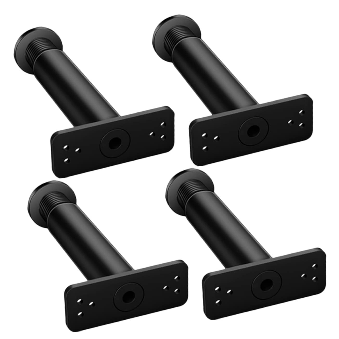 Patas de cama ajustables de acero negro con soporte central para marco de cama de 4 piezas