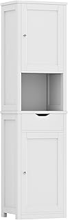 Shintenchi Tall Bathroom Storage Cabinet, Slim Corner Floor Cabinet with...