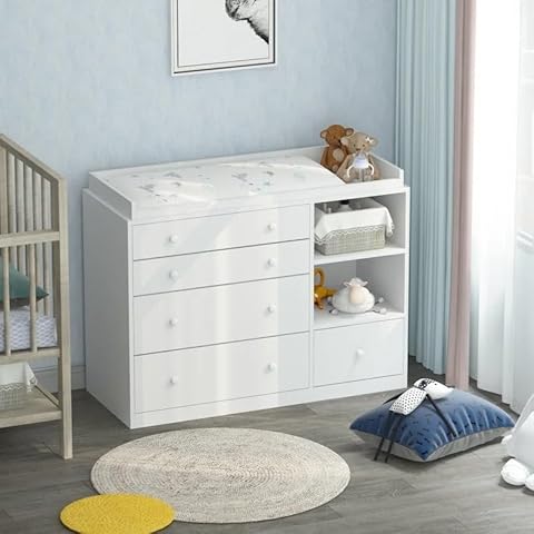 FUFU&GAGA 5 Drawers Cabinet Chest Bedroom Storage Bookcase Baby Care Cabinet Cover