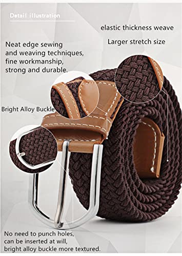 Casual Belt for Men and Women,Stretch Braided Woven Elastic Mens Belts for Pants Jeans,Width 1.3"4