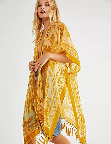 Image of MJ SERECA Women's Casual Long Velvet Kimono
