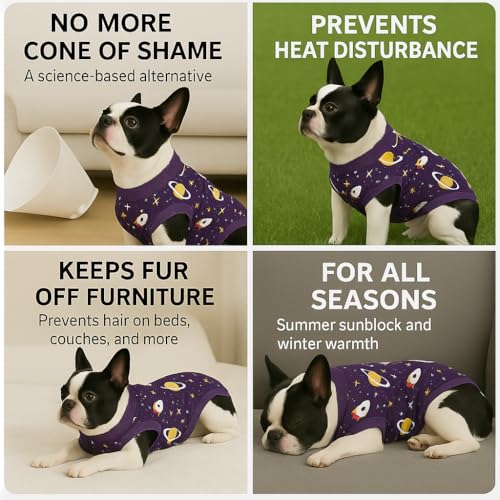 Combinaison pour chien PetWarm violette S pour soigner votre compagnon - 8