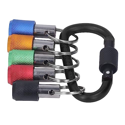 Bithalter Schlüsselanhänger Bohrerhalter Schnellspanner-Schraubendreher-Bit-Verlängerungsstange Schlüsselanhänger für 1/4-Zoll-Sechskantschaft-Bit (Schwarzer Karabiner)