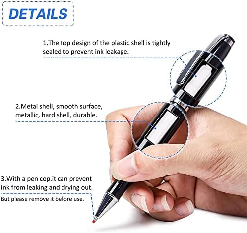 Black Ink Pen Refills,30 Pieces Replaceable Metal Ballpoint Pen Refills with Spring Smooth Writing Ballpoint Pen Refills 1mm Black Ink Pen Refills for Ballpoint Pens for School and Office