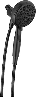 Faucet 6-Spray SureDock Magnetic Shower Head with Handheld Spray, Matte Black Shower Head with Hose, Showerheads & Handheld Showers, MagnaTite Docking, Matte Black 75609BL
