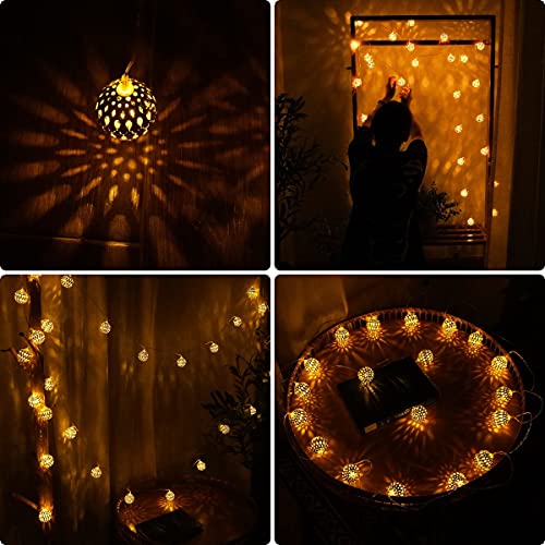NEXVIN 30er LED Marokkanische Lichterkette Warmweiß, 9M Lichterkette Außen Innen Strombetrieben mit Fernbedienung… – Bild 6