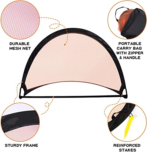 Pop Up Soccer Goal, 4X2.7X2.7 FT Set of 2 Kids Soccer Net for Backyard, Portable Soccer Training Net with Carrying Bags, Toddler Soccer Goals Instant Soccer Play - Thumbnail 5
