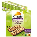 Gerblé Barres Céréales Chocolat – Sans Gluten – Encas Énergétique Gourmand, Source de Fibres, Sans Huile de Palme, 1 lot de 7 paquets
