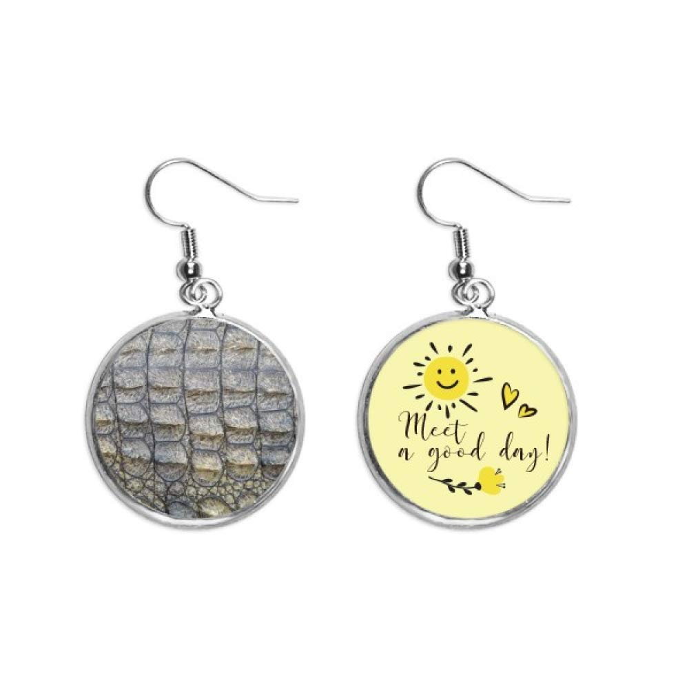 Pendientes de piel y cerámica con diseño de gota de sol abstracto talla M 5