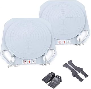1 Pair 5 Ton Magnesium Alloy Turntable Wheel Alignment Tool Turn Plates 360° Rotating Turn Plate Table for Car Truck 345mm