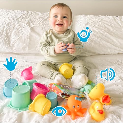 Playgro Zabawki do kąpieli zestaw prezentowy 15 szt.