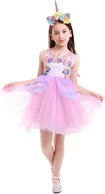 Girls Unicorn Princess Tutu Dress 