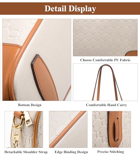 KingTo set 4 piezas bolso tote retro para mujer miniatura 5