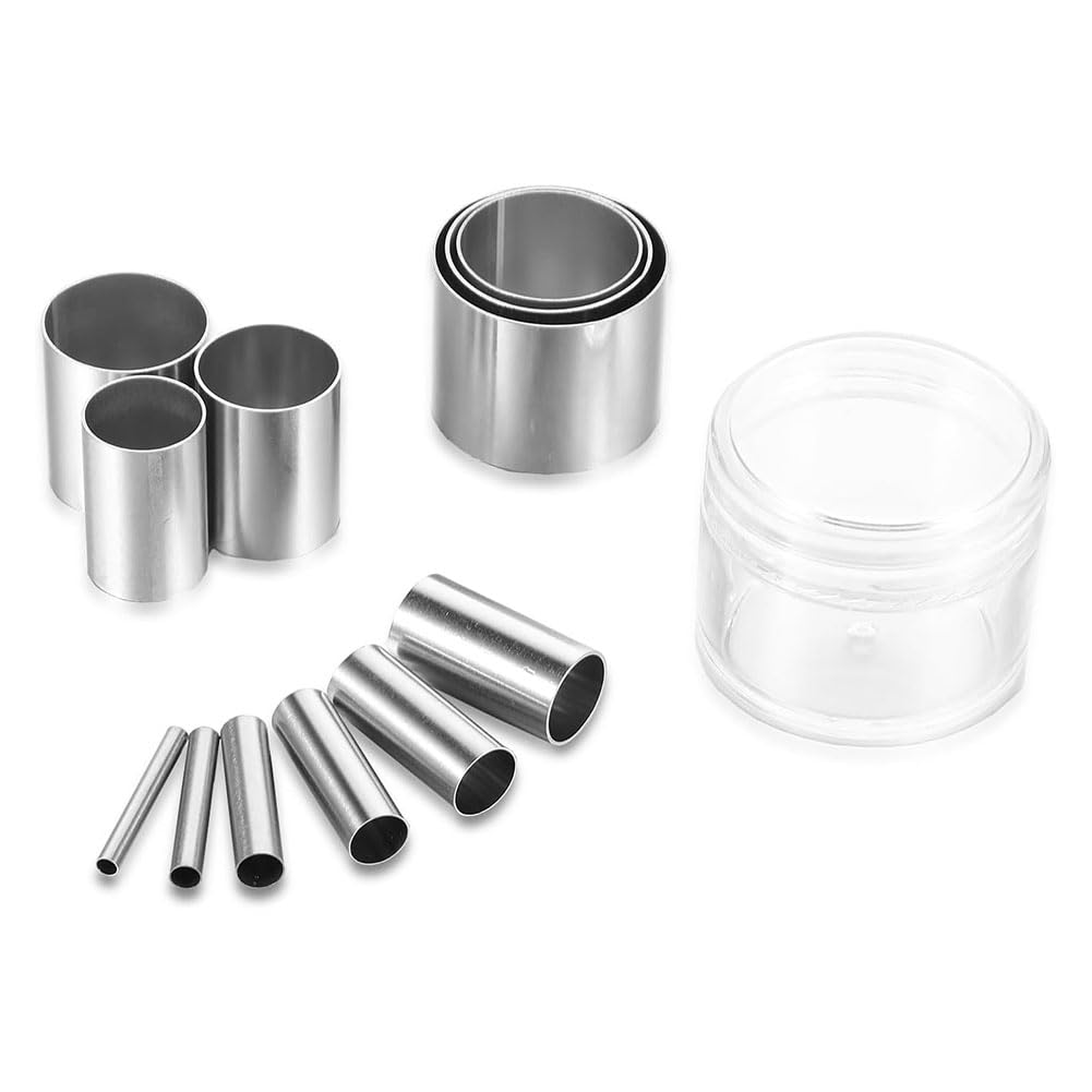 rirue 12 Pieces Circle Cutter Hole Hollow Punch Cutter Set Ceramic Dot Baking Stamps for Polymer Clay Pottery Handmade Craft