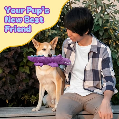 Juguete mordible y sonoro para perros AdoPet cocodrilo 14 pulg miniatura 5