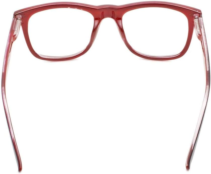 Up To 40% OFF Eyekepper Design Reading Glasses Square Large Lenses Reader Eyeglasses for Women Reading Spring-Hinges Black-Red +0.5